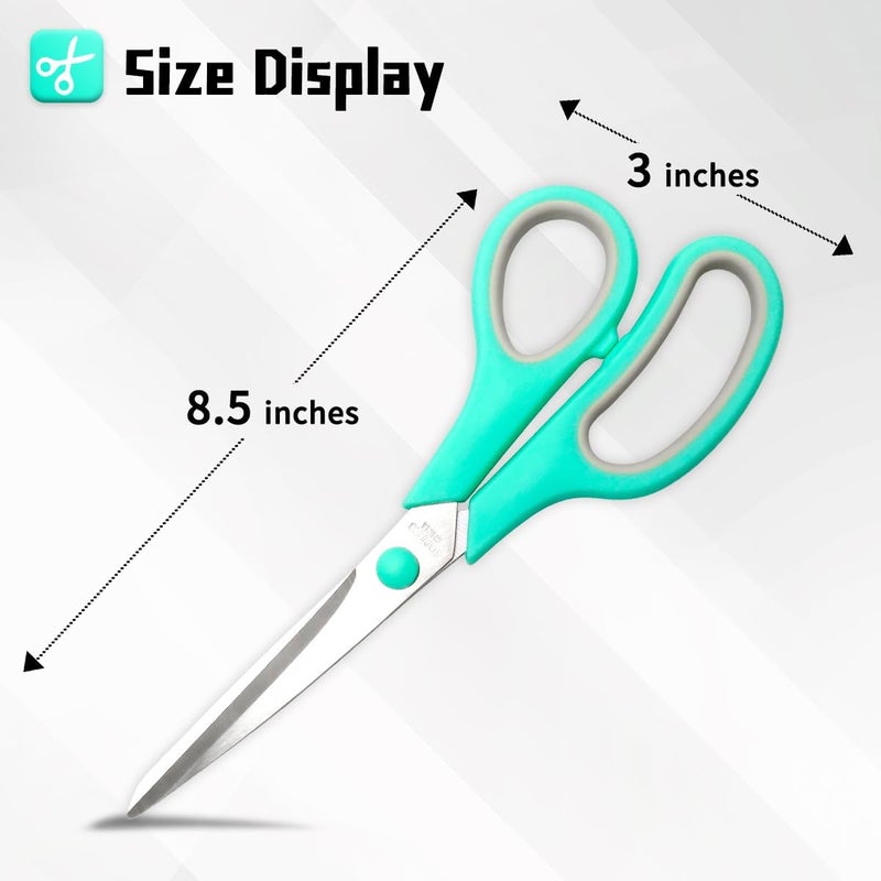 VITOLER 8.5" Scissors All Purpose, 3 Pack Ultra Sharp Blade Shears, Professional Ergonomic Comfort Grip Scissors for Office School Home Supplies Fabric Sewing DIY - Image 4